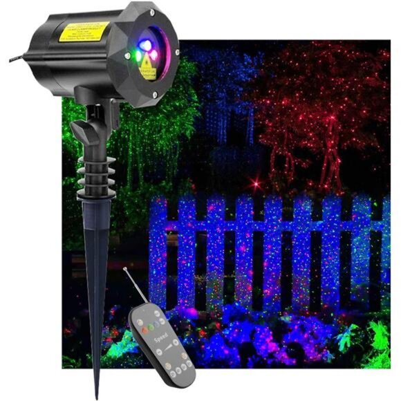 Christmas Laser Projector Lights, Motion Firefly Red, Green Blue Remote Control - Picture 1 of 7